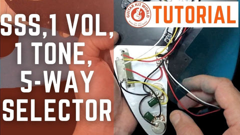 How to wire a  3 single coil, 1 vol, 1 tone, 5-way selector guitar