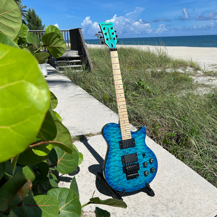 Ginger's Ocean-Blue Guitar Kit, and the Build Order She Worked Out