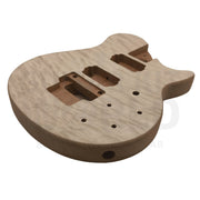 NI-RMFB-5264 body from the treble side, quilted maple top and routed cavities - Guitar Kit World