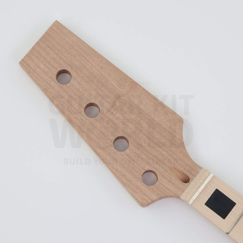 Plain paddle bass headstock with four pre-drilled tuner holes