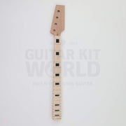 Bass neck front: maple fretboard, 20 frets, black block inlays