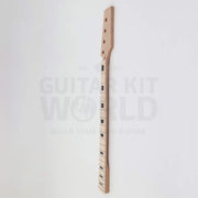 Bass neck side view with paddle headstock
