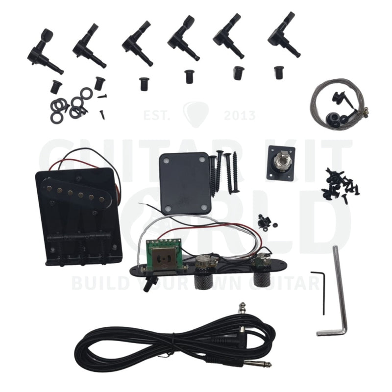 Zebrawood T-Style Guitar Kit With Maple Neck And Rosewood Fretboard