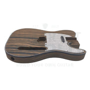 Zebrawood T-Style Guitar Kit With Maple Neck And Rosewood Fretboard