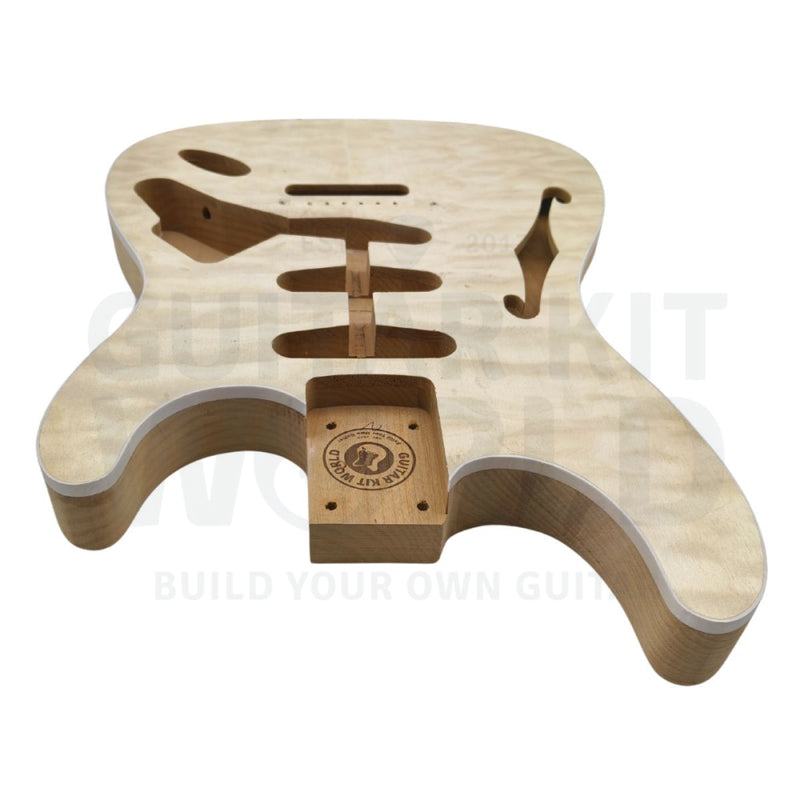 Alder Body Semi-Hollow S-Style Guitar Kit With Quilted Maple Veneer