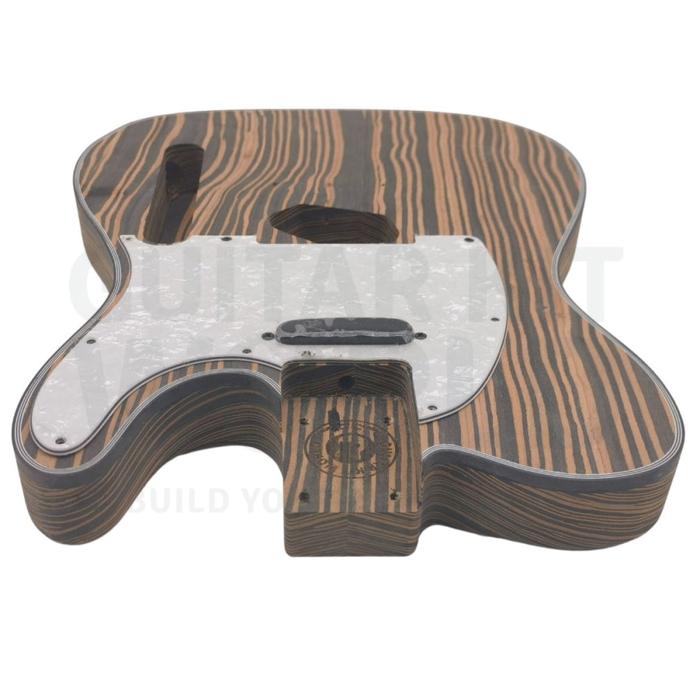 Zebrawood Tstyle Guitar Kit with Maple Neck, Rosewood Fretboard