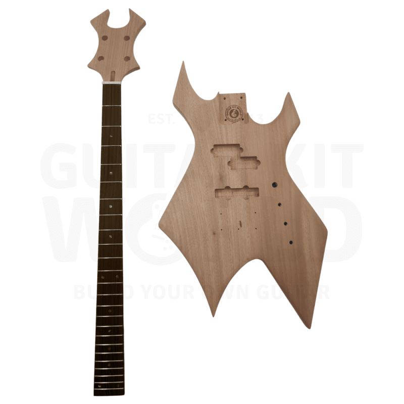 WR mahogany bass kit, mahogany body and mahogany neck with rosewood fretboard - Guitar Kit World
