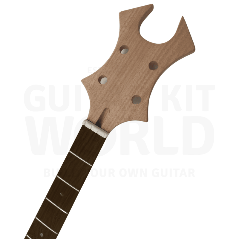 WR bass kit headstock and upper rosewood fretboard - Guitar Kit World