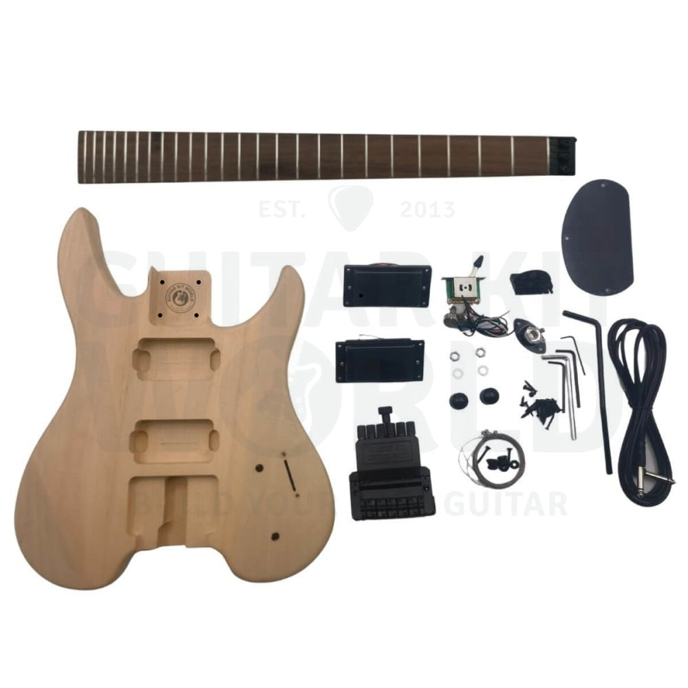 Basswood Headless Guitar Kit with Rosewood Fretboard, Maple Neck