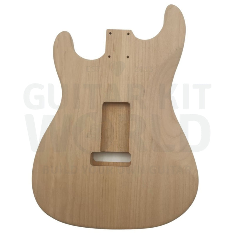 Alder St Style Guitar Kit With Quilted Maple Veneer Skunk Stripe Neck