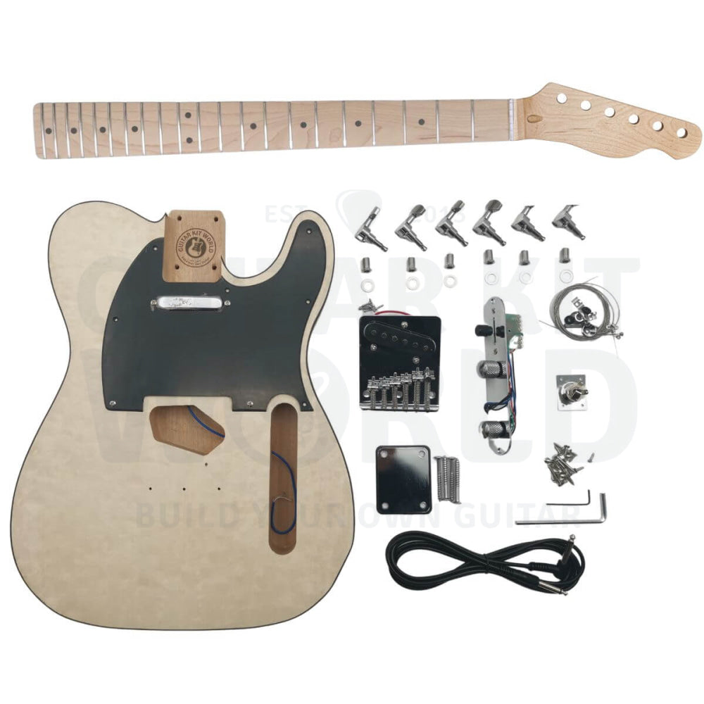 Quilted Maple T-Style Alder DIY Guitar Kit #2 | GKW — Guitar Kit World