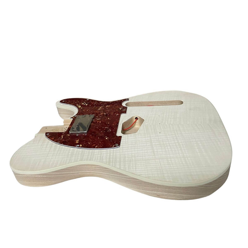 Ash TE Guitar Kit w/ Flame Maple Veneer, Skunk Stripe Maple Neck - Guitar Kit World