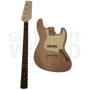 Mahogany JM-style bass kit body and maple bolt-on neck with rosewood fretboard - Guitar Kit World