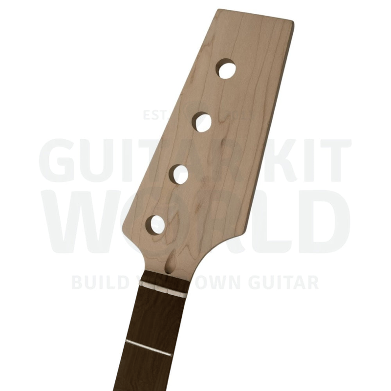 JM-style bass kit headstock and upper rosewood fretboard - Guitar Kit World