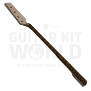 JM-style bass kit full neck angled view with rosewood fretboard - Guitar Kit World