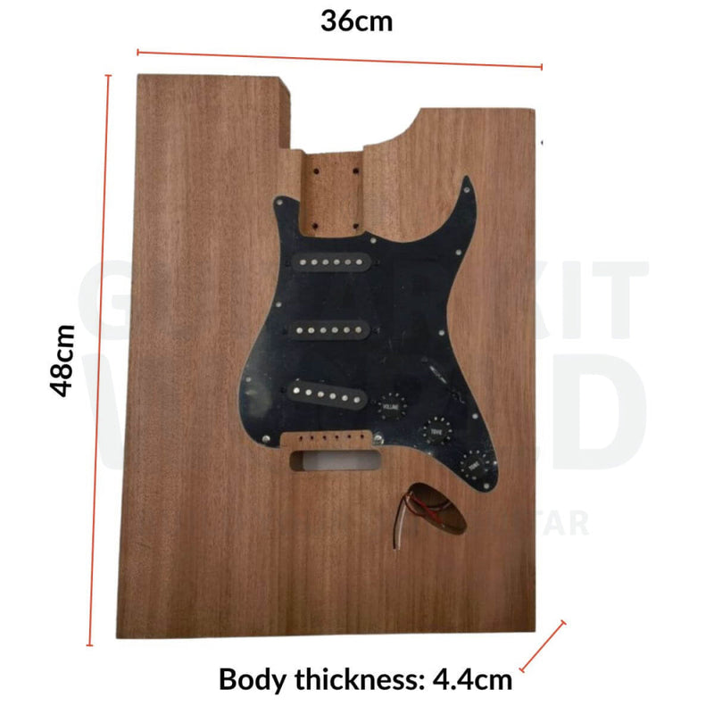 Blank electric guitar kit with mahogany body, mahogany neck and rosewood fretboard, photo 4