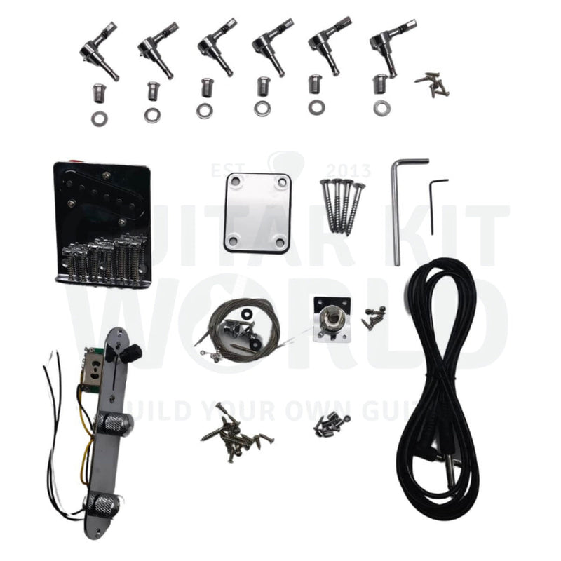 Blank T-style DIY guitar kit with mahogany body and rosewood fretboard - Guitar Kit World