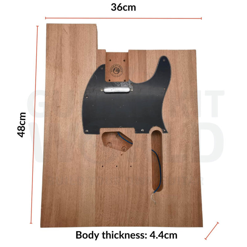 Blank T-style DIY guitar kit with mahogany body and rosewood fretboard - Guitar Kit World