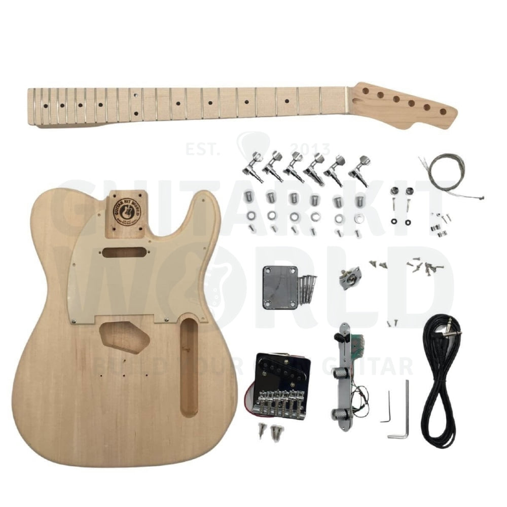 Classic Single-Cutaway Electric Guitar Kit, Basswood Body, Maple Neck, Maple Fretboard