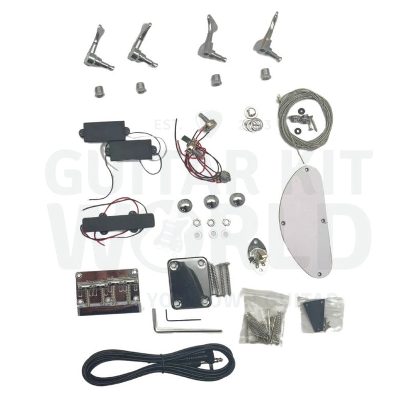 Blank Bass Guitar Kit with Maple Neck and Fretboard - Guitar Kit World