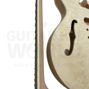 Semi-Hollow E35 Guitar Kit with Quilted Maple Top & Ebony Fretboard - Guitar Kit World