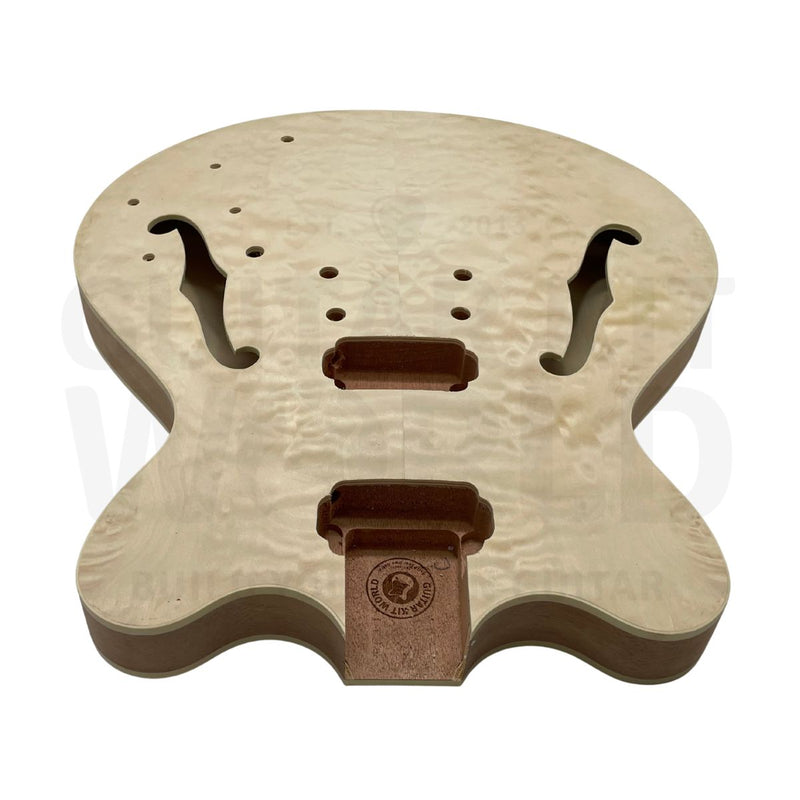 Semi-Hollow E35 Guitar Kit with Quilted Maple Top & Ebony Fretboard - Guitar Kit World