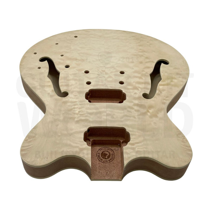 Semi-Hollow E35 Guitar Kit with Quilted Maple Top & Ebony Fretboard - Guitar Kit World