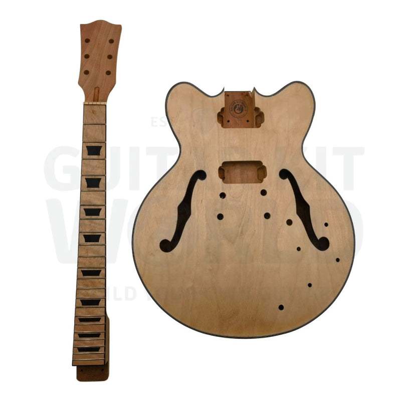 Maple E35 Semi - Hollow Guitar Kit With Fretboard E335