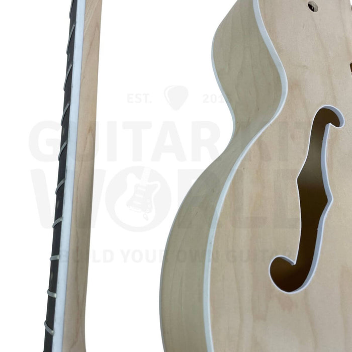 E75 Fully Hollow Electric Guitar Kit, Maple Plywood Body and Dual Humbuckers