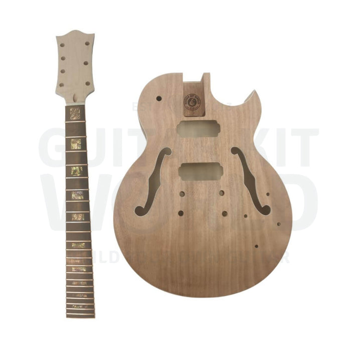 E75 Hollow Body 7-String Guitar Kit with Florentine-style Single Cutaway