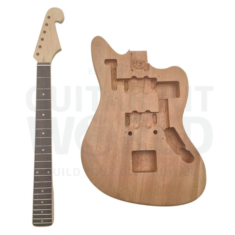 Mahogany Body Jg-Style Guitar Kit With Skunk Stripe Maple Neck