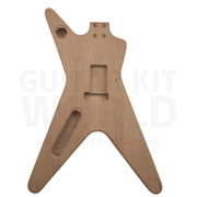 Heavy metal guitar kit unfinished mahogany body, back with neck pocket and routed wiring channel - Guitar Kit World