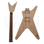 Heavy metal guitar kit mahogany body and maple neck with pau ferro fretboard - Guitar Kit World