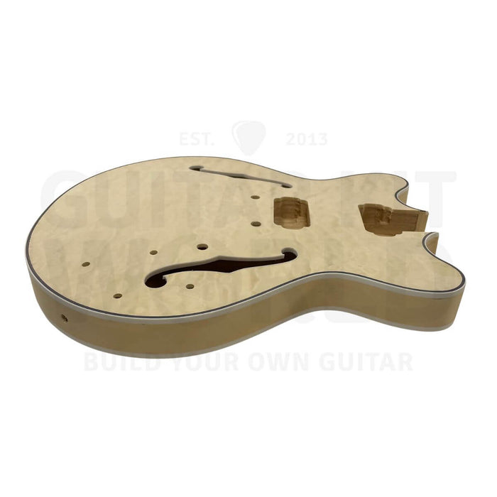 Semi Hollow E35 DIY Guitar Kit with Flamed Maple Top