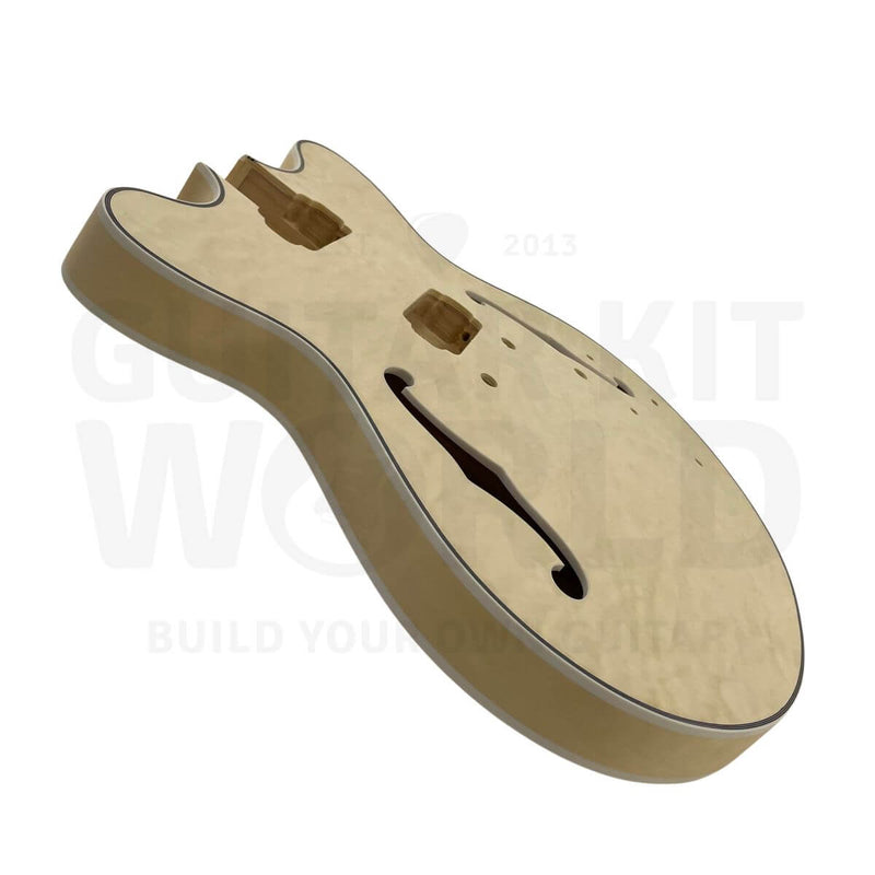 Semi Hollow E35 DIY Guitar Kit with Flamed Maple Top - Guitar Kit World