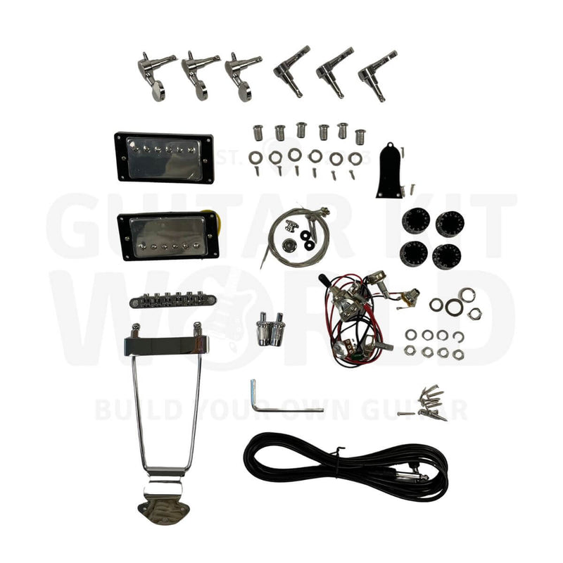 Semi Hollow E35 DIY Guitar Kit with Flamed Maple Top - Guitar Kit World