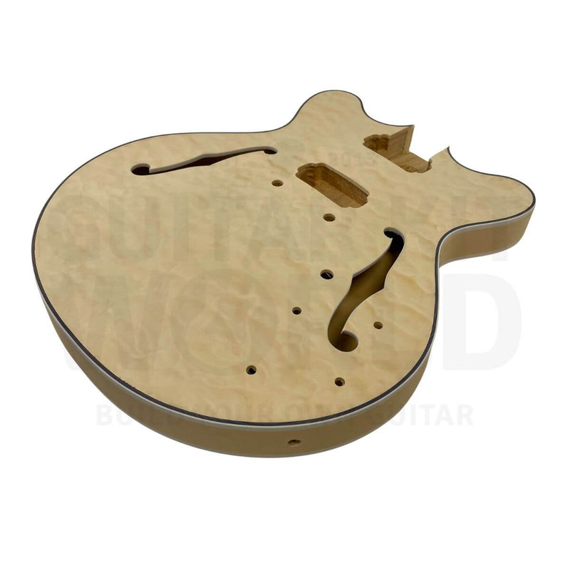 Semi Hollow E35 DIY Guitar Kit with Flamed Maple Top - Guitar Kit World