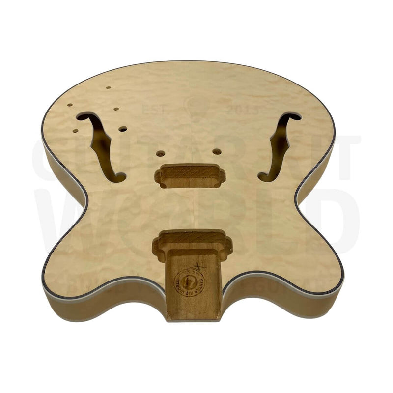 Semi Hollow E35 DIY Guitar Kit with Flamed Maple Top - Guitar Kit World