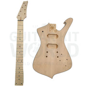 7-string ICE-style Guitar Kit with Basswood Body and Maple Neck with Skunk Stripe - Guitar Kit World