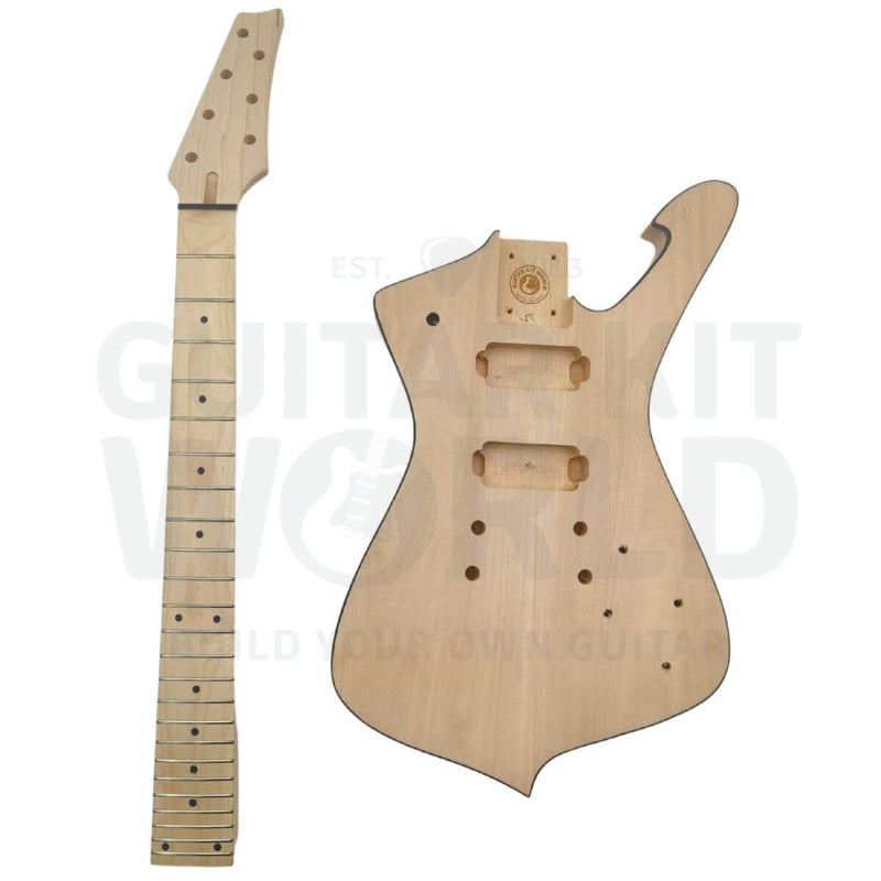 7-string ICE-style Guitar Kit with Basswood Body and Maple Neck with Skunk Stripe - Guitar Kit World