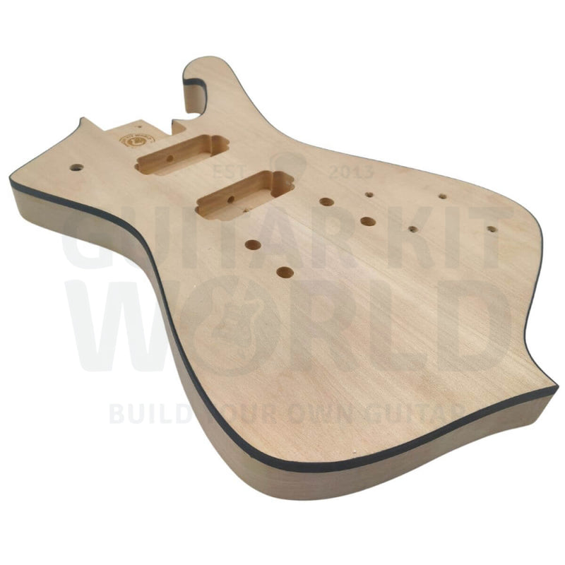 7-string ICE-style Guitar Kit with Basswood Body and Maple Neck with Skunk Stripe - Guitar Kit World