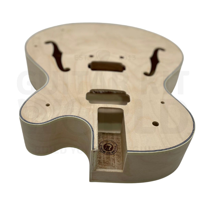 Hollow Body L5 Guitar Kit with Venetian Single Cutaway, Gold Finish Hardware - Guitar Kit World