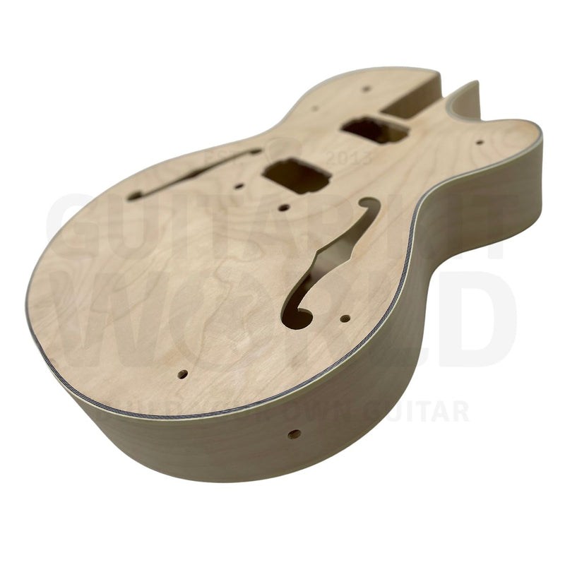 Hollow Body L5 Guitar Kit with Venetian Single Cutaway, Gold Finish Hardware - Guitar Kit World