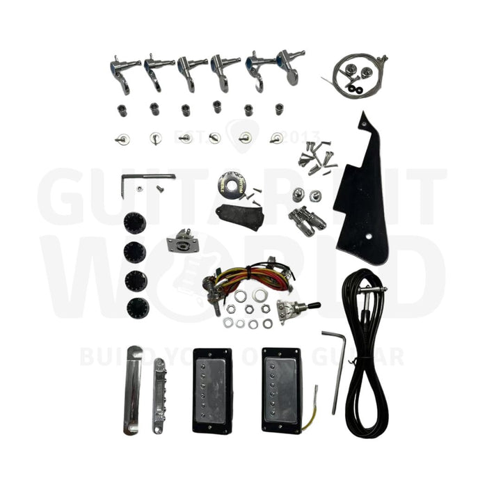 Semi-Hollow LP-style Mahogany Guitar Kit with 22 Frets, Chrome Hardware - Guitar Kit World