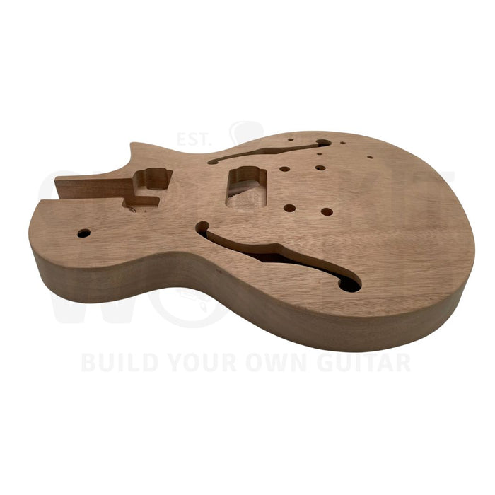 Semi-Hollow LP-style Mahogany Guitar Kit with 22 Frets, Chrome Hardware - Guitar Kit World