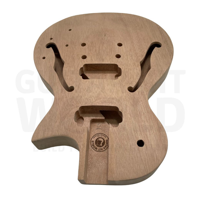 Semi-Hollow LP-style Mahogany Guitar Kit with 22 Frets, Chrome Hardware - Guitar Kit World