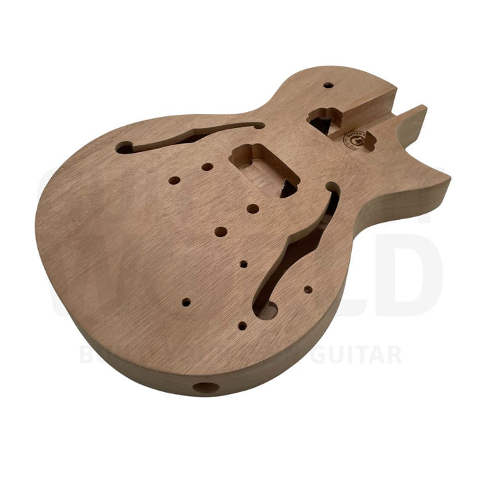 Semi-Hollow LP-style Mahogany Guitar Kit with 22 Frets, Chrome Hardware - Guitar Kit World