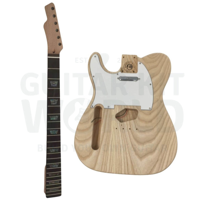 Lefty Te Guitar Kit W/ Ash Body Ebony Fretboard