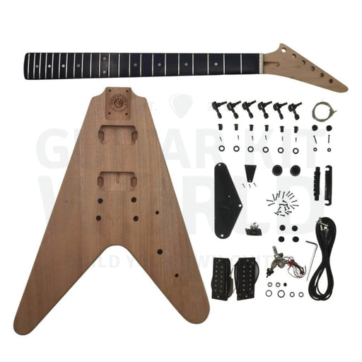 Mahogany Body V-Style Guitar Kit W/ Ebony Fretboard V83