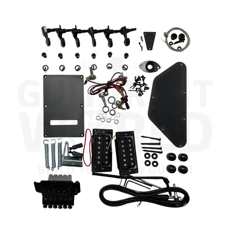 Mahogany NI-style Guitar Kit with Quilted Maple Veneer, Ebony Fretboard - Guitar Kit World